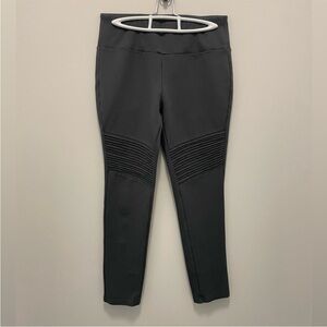 Never Worn! Parasuco Grey Ribbed Detail Moto Leggings